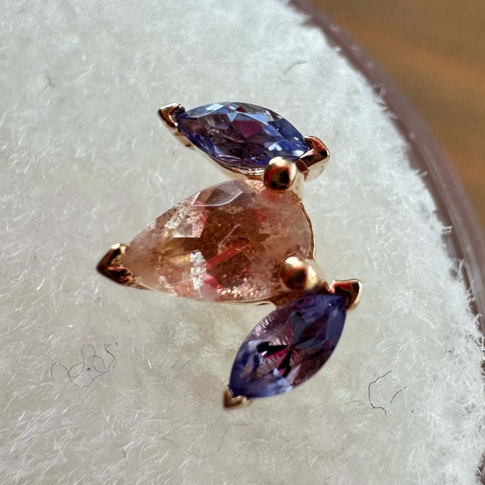 BVLA Alana Threaded Piercing End - Rose Gold, Sunstone, Tanzanite - Picture 5 of 10